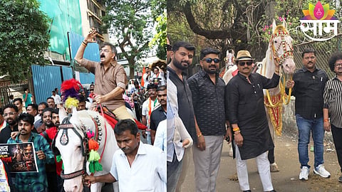 MVA leaders stage a symbolic protest on horseback and bullock carts in Pune and Thane against the fuel usage appeal.