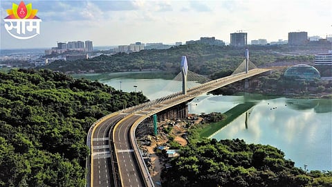 A newly constructed cable-stayed bridge connecting Konkan and Western Maharashtra, set to reduce travel distance and boost regional connectivity.