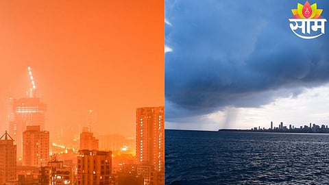 Dark clouds gather as IMD predicts heavy rainfall across multiple Indian states amid ongoing heatwave.