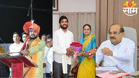 BJP MLC Vivek Kolhe addresses supporters during a grand felicitation event in Rahata, amid rising political tensions with Radhakrishna Vikhe Patil.