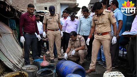 Police investigate the site of the toxic liquor tragedy in Pimpri-Chinchwad as anger rises over illegal alcohol trade.
