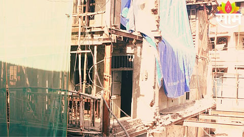 Dilapidated cessed buildings in Mumbai marked as dangerous by MHADA ahead of the monsoon season.