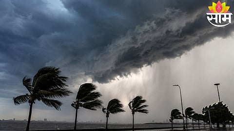 Dark storm clouds gather as strong winds and heavy rain sweep across multiple regions in India following IMD alert.