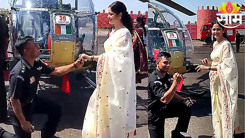 “An unforgettable moment as an army pilot proposes to his girlfriend after a proud graduation ceremony, blending duty with love.”