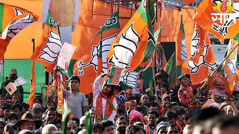 Police investigate the crime scene after BJP leader Ramavatar Aswal was found murdered in a scrap warehouse in Jaipur.