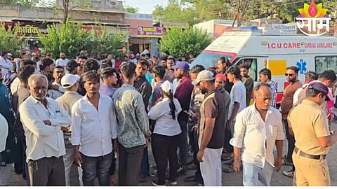 Angry relatives stage protest outside police station after woman's death during childbirth in Shrirampur.