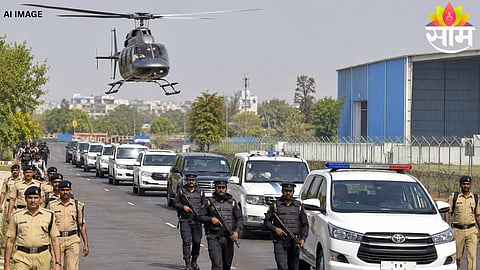 NEET exam papers arrive in Amravati under heavy police escort with a 15-vehicle convoy and tight security arrangements.