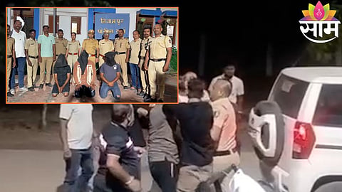 Policemen attacked by a group of locals at a rural hospital in Dhule; incident caught on camera and widely shared on social media.