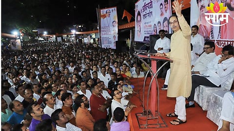 Uddhav Thackeray addresses party workers during his Mission Marathwada tour targeting rebel MPs’ constituencies.