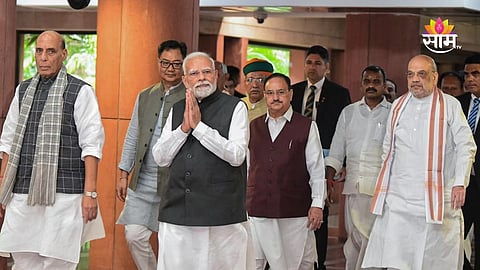 Prime Minister Narendra Modi with Union Cabinet