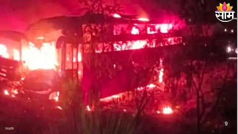 Sleeper Bus And  Truck Accident 