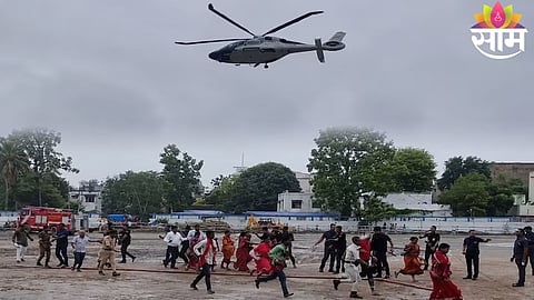 Bihar CM Samrat Choudhary’s helicopter seen hovering mid-air for several minutes in Hajipur, raising concerns among officials and locals.