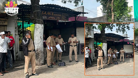 Police investigate the crime scene after two shocking and brutal attacks on youths in Amravati city.