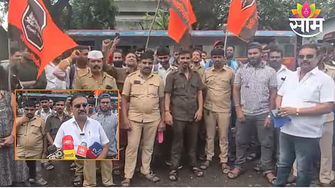 KDMT contract workers stage a strike in Kalyan protesting alleged salary deductions in the transport department.