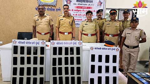 Borivali Police hand over 130 recovered mobile phones to their rightful owners in Mumbai.