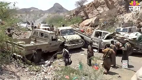 Saudi Arabia Houthi missile attack mosque damaged