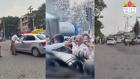 NASHIK CAR DRIVER TRIES TO RUN OVER POLICE CONSTABLE