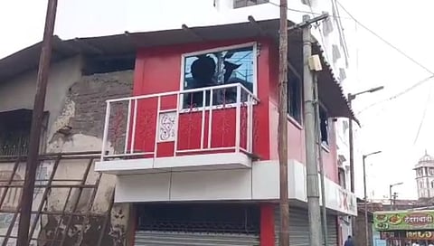 An angry mob pelted stones at the house of a man accused of molesting a minor girl