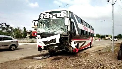 Terrible accident of private bus and cruiser jeep