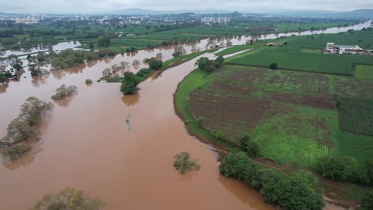 |kolhapur panchganga river overflow shots capture in drone camera see ...