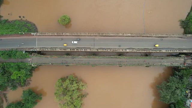|kolhapur panchganga river overflow shots capture in drone camera see ...