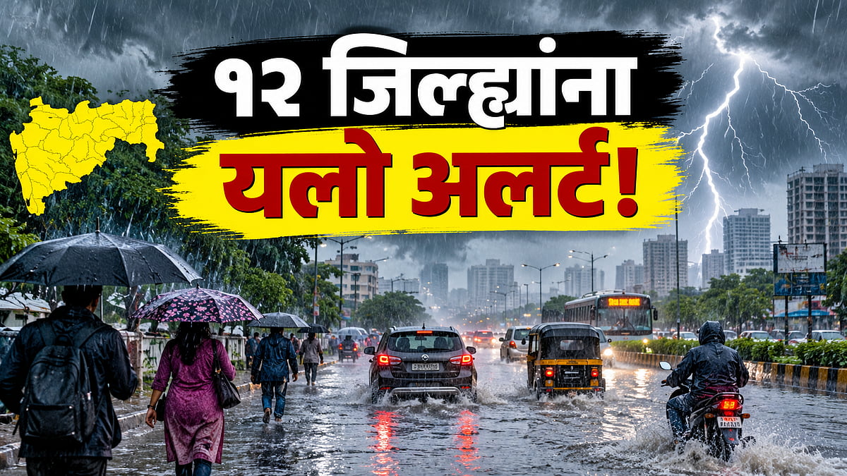 Weather Update : राज्यात पुन्हा पावसाच्या सरी, १२ जिल्ह्यांना यलो अलर्ट ...