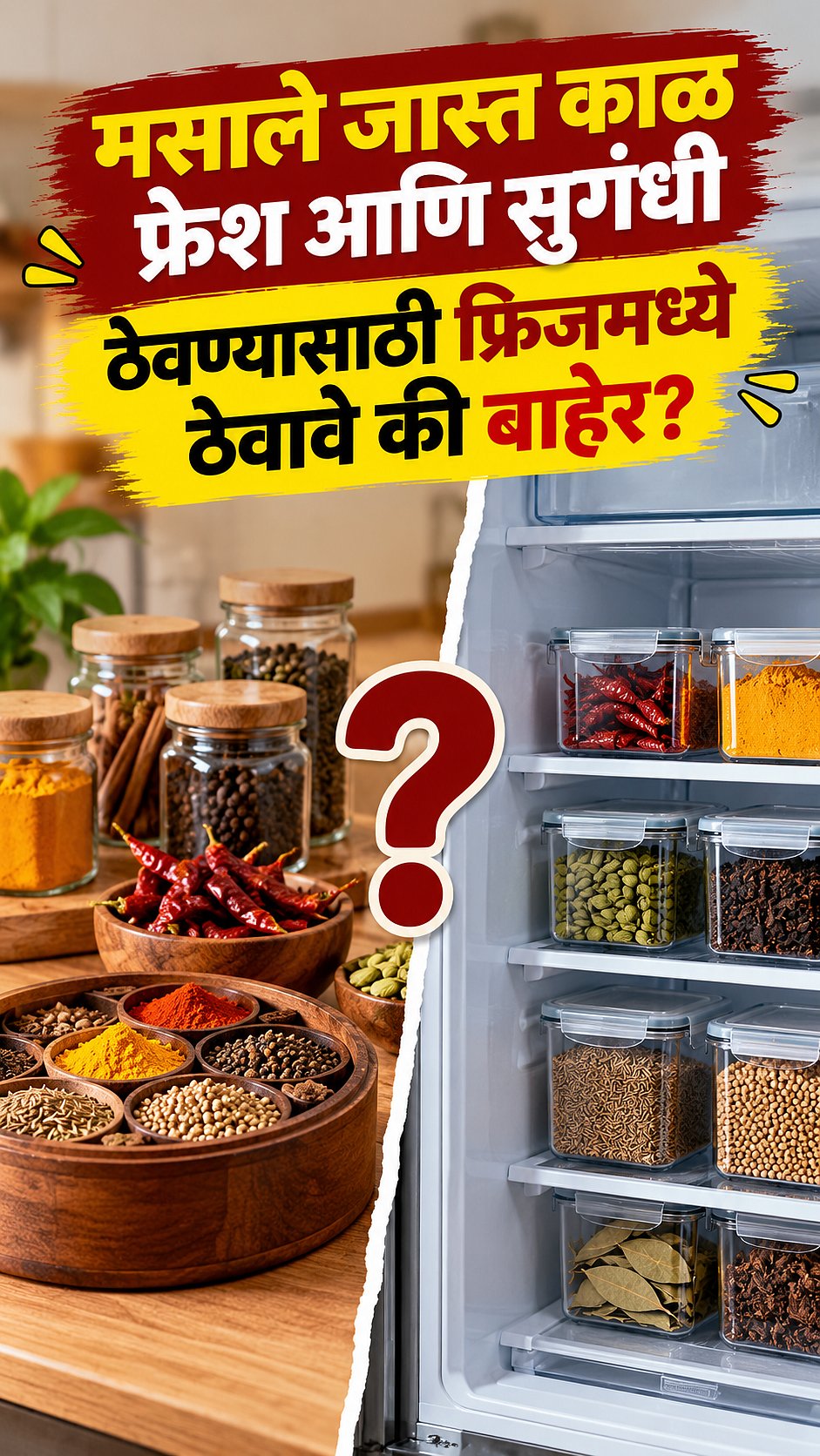 Spices Storage Tips: मसाले फ्रिजमध्ये ठेवावेत की बाहेर? जास्त काळ फ्रेश ...