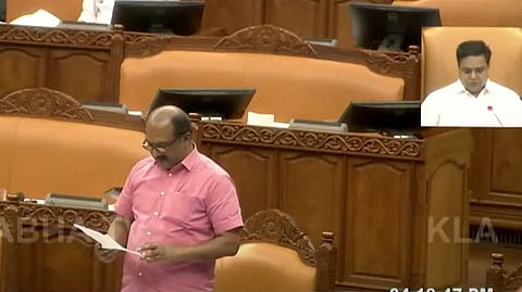 ധനമന്ത്രി കെ എൻ ബാല​ഗോപാൽ നിയമസഭയിൽ
