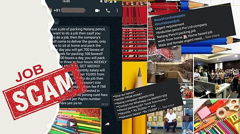 പെൻസിൽ പാക്കിങ് ജോലി; വീട്ടിലിരുന്ന് ലക്ഷങ്ങൾ നേടാമെന്ന് വാ​ഗ്ദാനം: തട്ടിപ്പാണ്, സൂക്ഷിക്കണം