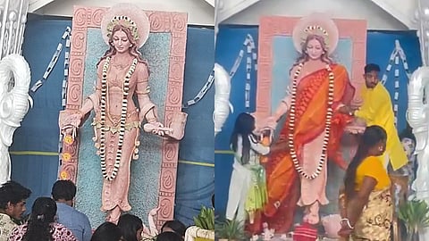 കോളജില്‍ സ്ഥാപിച്ച സരസ്വതി വിഗ്രഹം
