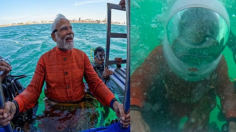 കടലില്‍ മുങ്ങി പ്രാര്‍ത്ഥന നടത്തി പ്രധാനമന്ത്രി നരേന്ദ്ര മോദി