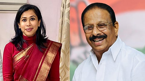 ഷമ മുഹമ്മദ്, കെ സുധാകരൻ  