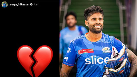 ഐപിഎല്ലില്‍ ഗുജറാത്ത് ടൈറ്റന്‍സിനെതിരായ ആദ്യമത്സരത്തില്‍ മുംബൈ ഇന്ത്യന്‍സിന്റെ സ്റ്റാര്‍ ബാറ്റര്‍ സൂര്യകുമാര്‍ കളിക്കില്ലെന്ന് റിപ്പോര്‍ട്ട്