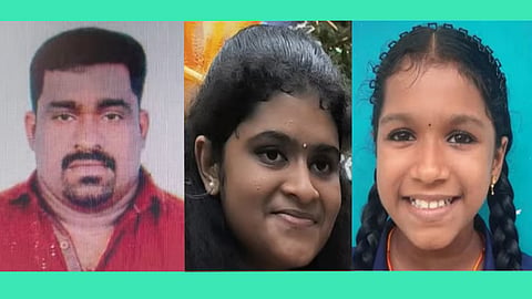 മരിച്ച സുമേഷും മക്കളും  
