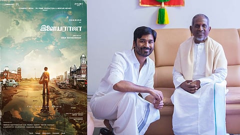ഇളയരാജ പോസ്റ്റര്‍, ഇളയരാജയും ധനുഷും