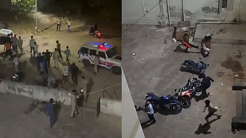 ഹോസ്റ്റലില്‍ അതിക്രമിച്ച് കയറി അക്രമം നടത്തുന്ന സംഘം