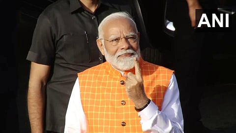 PM Modi Casts His Vote In Ahmedabad