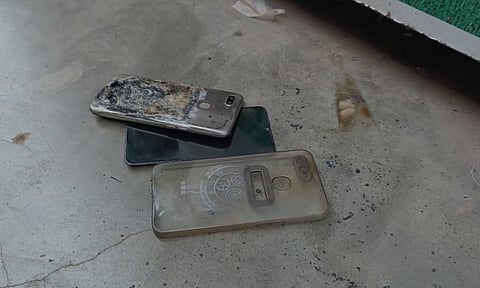 phone in his pocket exploded