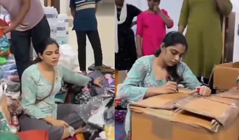 Nikhila Vimal participates in relief operations for Wayanad 