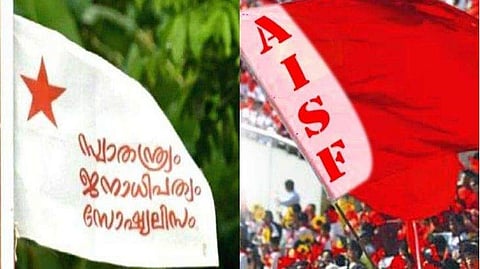 എസ്എഫ്‌ഐ,എഐഎസ്എഫ് പതാക