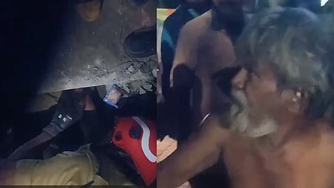 ഓടയില്‍ നിന്ന് ഫയര്‍ഫോഴ്സ് സംഘം മോഷ്ടാവിനെ പിടികൂടുന്നു, പുറത്തെത്തിച്ച മോഷ്ടാവ് രാജശേഖരന്‍
