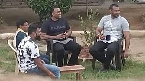 Photo of murder-accused actor Darshan inside prison with cigarette