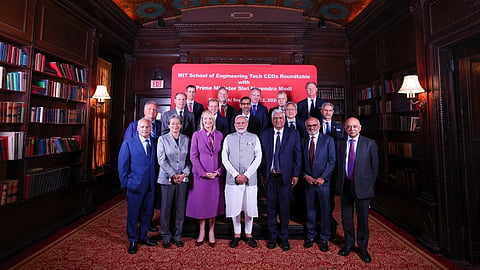  PM Modi's Roundtable Meet With 15 Tech CEOs At MIT