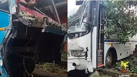 Several injured in collision between private bus and tourist bus