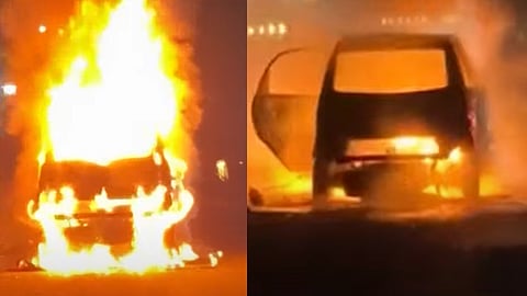 car caught fire