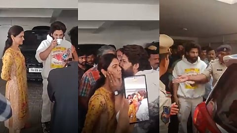 'കിടപ്പുമുറി വരെ വന്നത് ശരിയല്ല'; ആശങ്കയോടെ സ്നേഹ, ചുബനം നൽകി ആശ്വസിപ്പിച്ച് അല്ലു അർജുൻ; നാടകീയ രം​ഗങ്ങൾ- വിഡിയോ