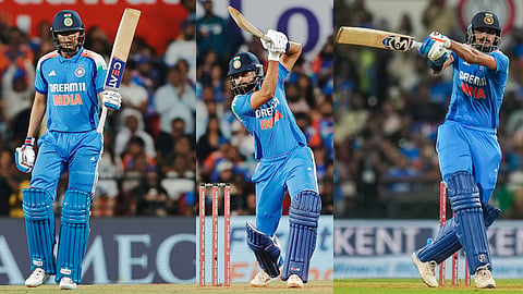 Gill, Shreyas, Axar fifties help India