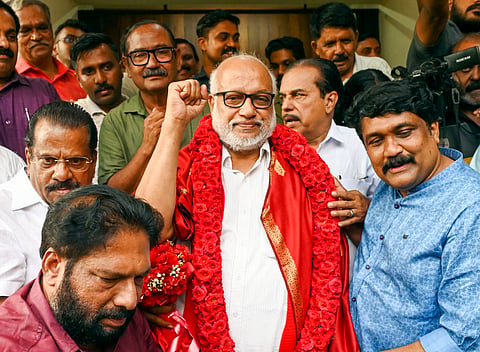 എം.എ. ബേബിക്ക് തിരുവനന്തപുരത്ത് നല്‍കിയ സ്വീകരണം 