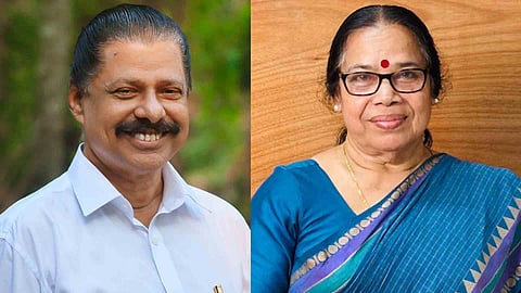 mv govindan and p k sreemathi