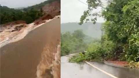 Heavy rains: Landslides at many places on NH 66, traffic disruption, video
